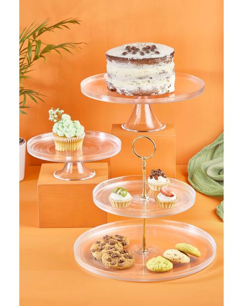 Set di 3 piatti trasparenti per la presentazione degli alimenti