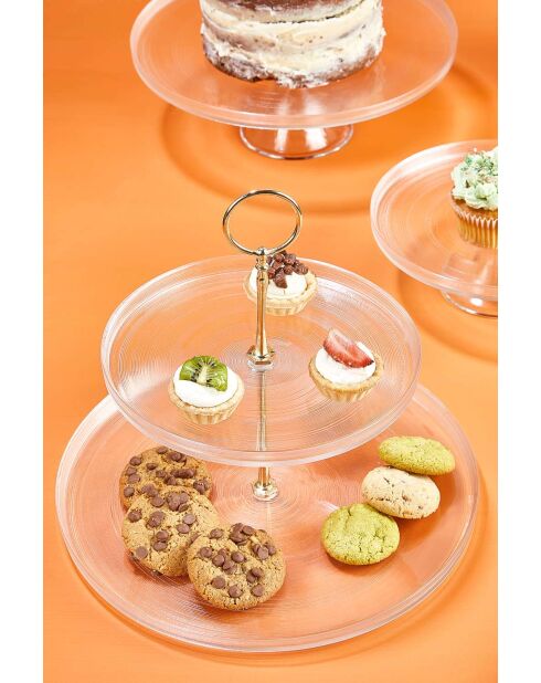 Set di 3 piatti trasparenti per la presentazione degli alimenti