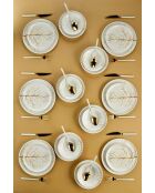 Servizio da tavola bianco/oro - 24 pezzi