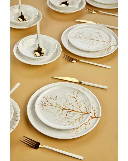 Servizio da tavola bianco/oro - 24 pezzi