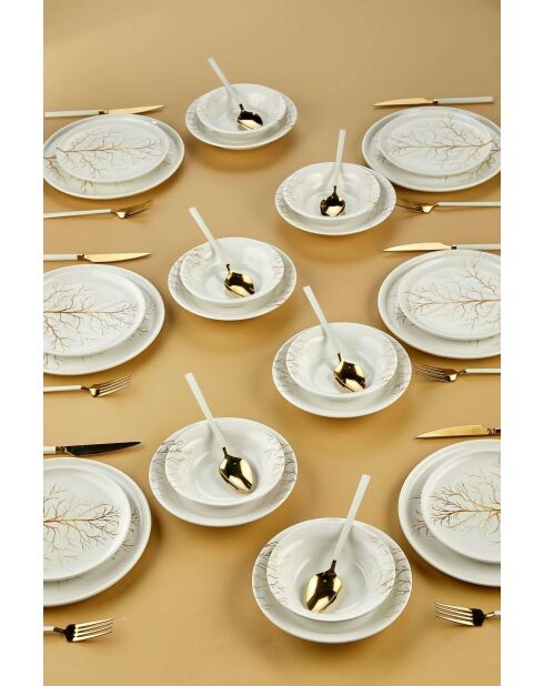Servizio da tavola bianco/oro - 24 pezzi