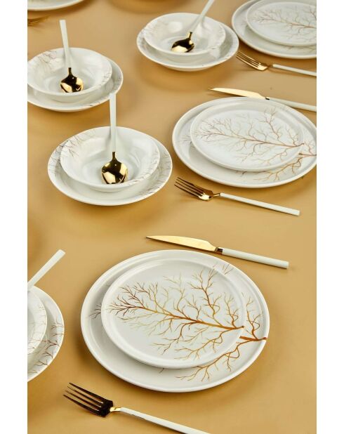 Servizio da tavola bianco/oro - 24 pezzi