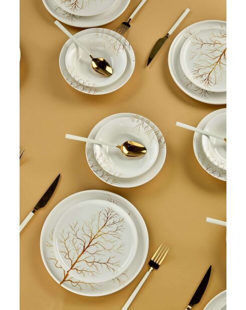 Servizio da tavola bianco/oro - 24 pezzi