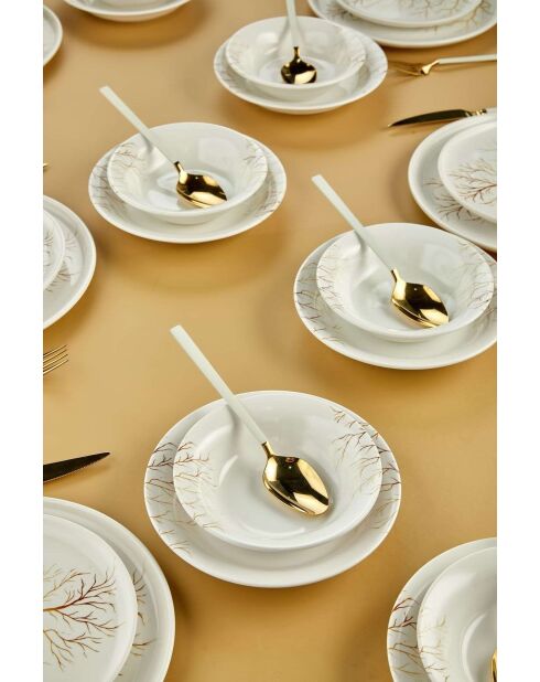 Servizio da tavola bianco/oro - 24 pezzi