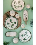 Set de desayuno crema/verde - 14 piezas