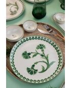 Set de desayuno crema/verde - 14 piezas