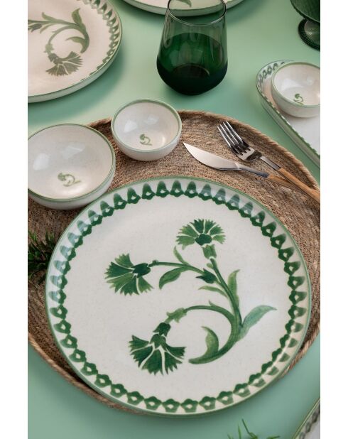 Set colazione crema/verde - 14 pezzi