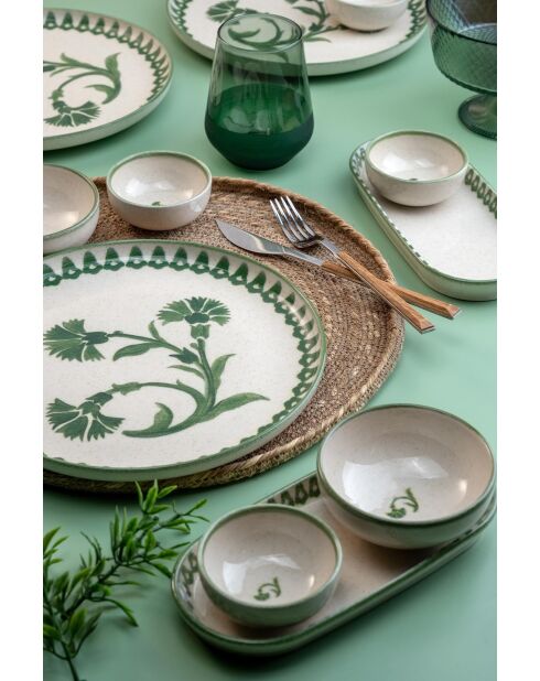 Set colazione crema/verde - 14 pezzi