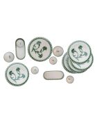 Set de desayuno crema/verde - 14 piezas