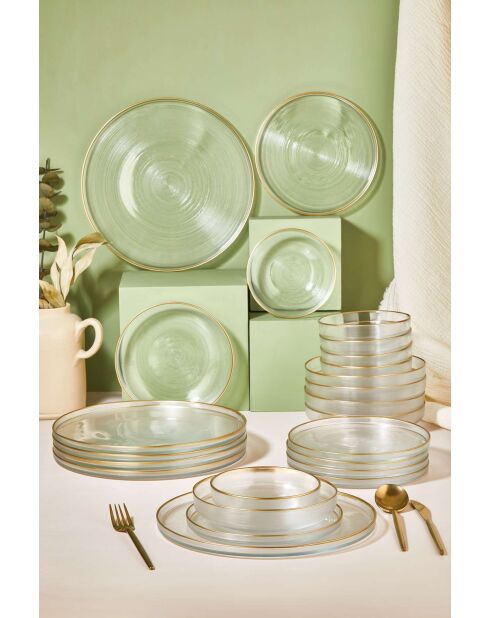 Service de table transparent - 24 pièces