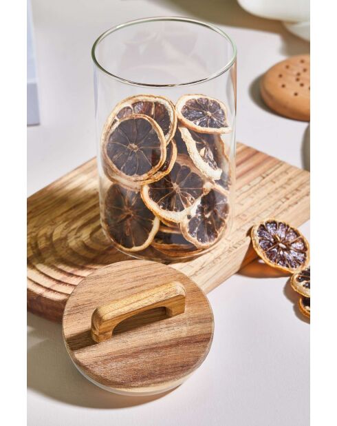 Bocal avec couvercle transparent - 15x10 cm