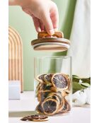 Bocal avec couvercle transparent - 15x10 cm