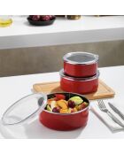 3 Boîtes de rangement rouges