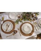 servizio da tavola verde/rosa scuro/bianco - 24 pezzi