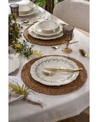 servizio da tavola verde/rosa scuro/bianco - 24 pezzi