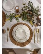 servizio da tavola verde/rosa scuro/bianco - 24 pezzi