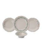 servizio da tavola verde/rosa scuro/bianco - 24 pezzi