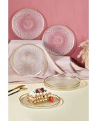 6 Assiettes à dessert transparentes - D.21 cm