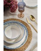Service de table blanc/bleu - 24 pièces