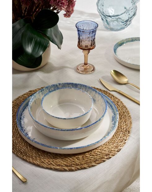 Servizio da tavola bianco/blu - 24 pezzi
