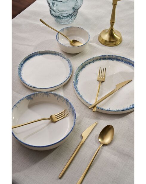 Servizio da tavola bianco/blu - 24 pezzi