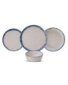 Service de table blanc/bleu - 24 pièces
