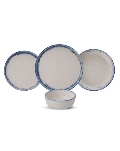 Servizio da tavola bianco/blu - 24 pezzi