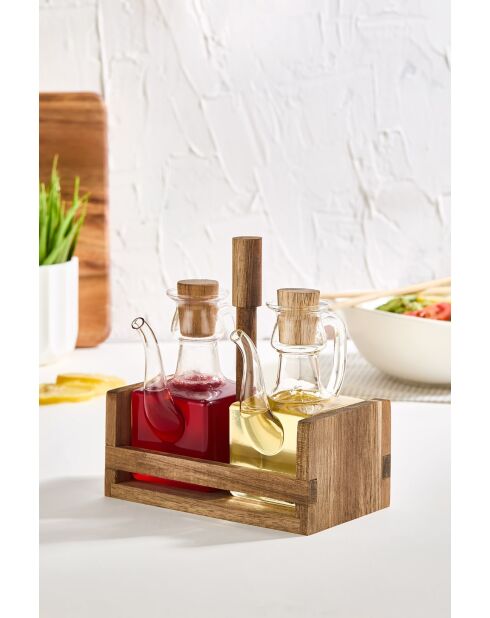 Distributori di olio in legno Duo