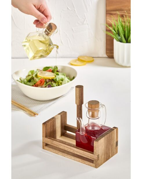 Distributori di olio in legno Duo