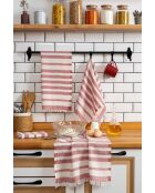 4 rote Fliesenhandtücher - 45x65 cm