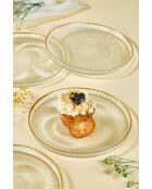 6 piatti da dessert trasparenti - D.21 cm