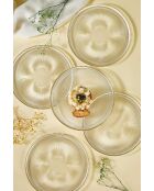 6 piatti da dessert trasparenti - D.21 cm