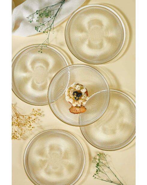 6 piatti da dessert trasparenti - D.21 cm