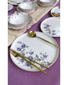 Service de table blanc/violet - 24 pièces