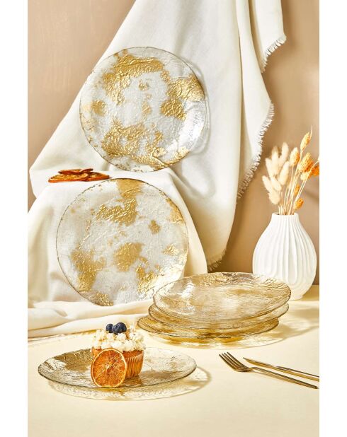 6 piatti da dessert trasparenti - D.21 cm