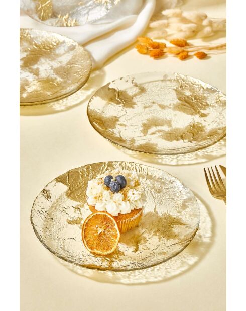 6 piatti da dessert trasparenti - D.21 cm