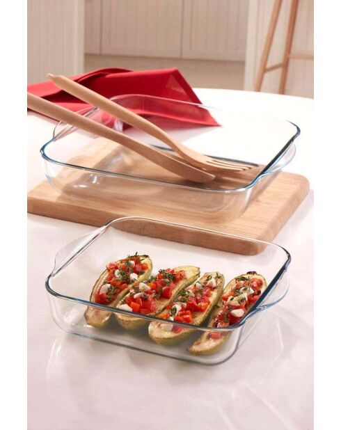 2 transparante glazen mallen