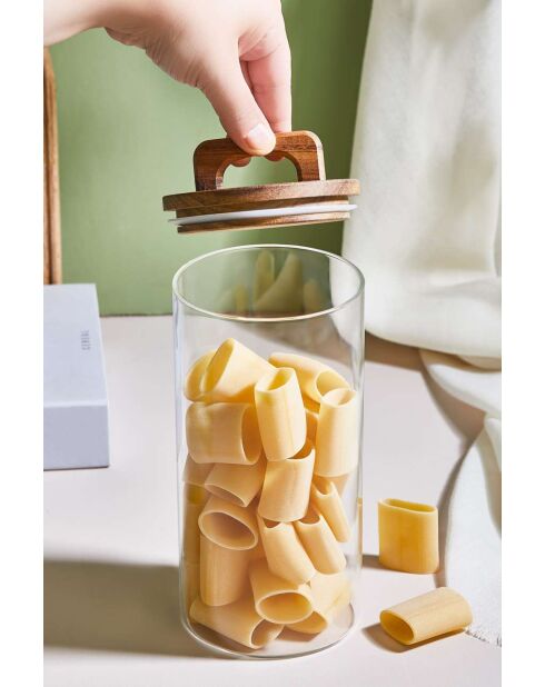 Bocal avec couvercle transparent - 20x10 cm