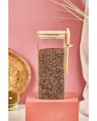 Bocal avec couvercle et cuillère transparent - 18x8 cm