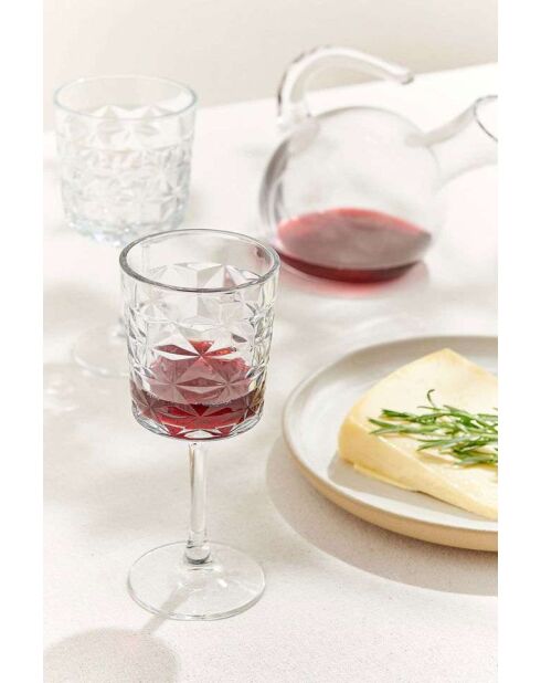 Lot de 4 verres à vin transparents - 330 ml