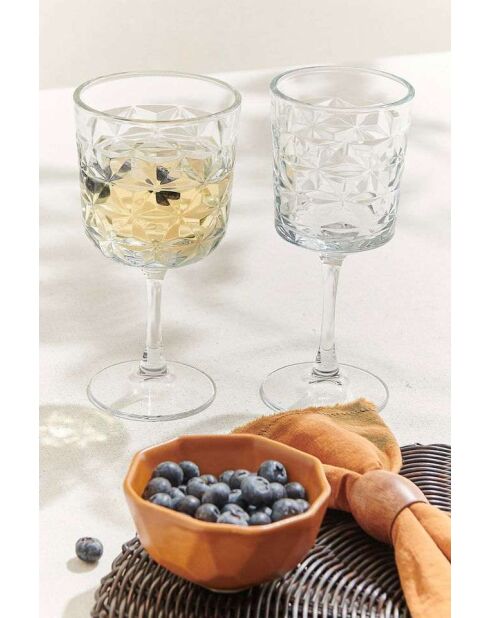 Lot de 4 verres à vin transparents - 330 ml