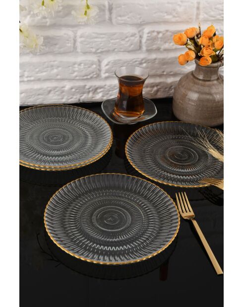 4 piatti da torta trasparenti - D.21 cm