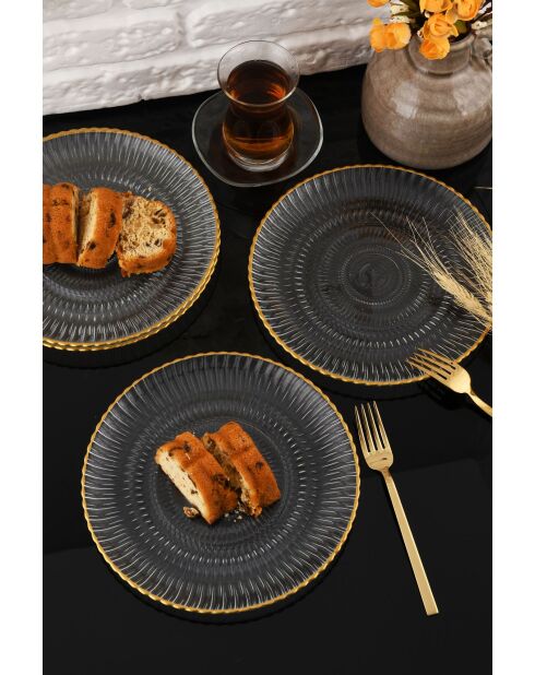 4 piatti da torta trasparenti - D.21 cm