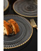 4 piatti da torta trasparenti - D.21 cm