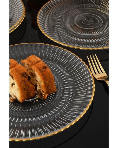 4 piatti da torta trasparenti - D.21 cm