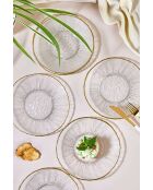 6 piatti da dessert trasparenti - D.21 cm