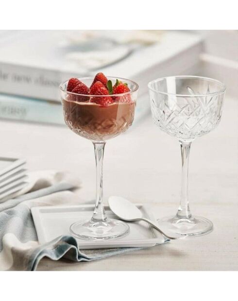 Lot de 4 verres à vin transparents - 160 ml