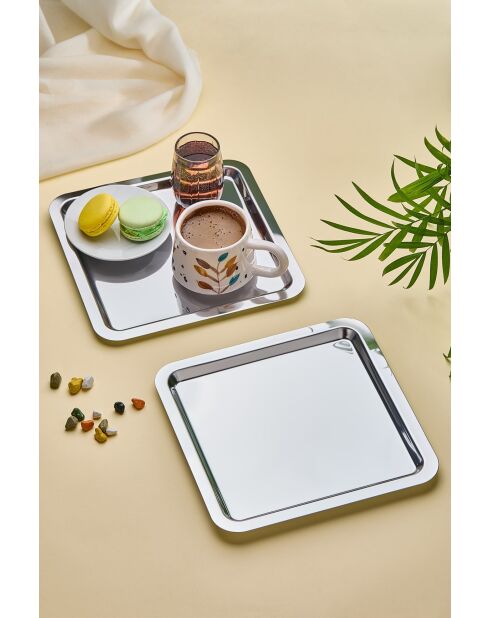 6 vassoi da portata in argento - 22x22 cm