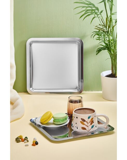 6 vassoi da portata in argento - 22x22 cm