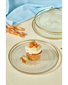 6 Assiettes à dessert transparent - D.21 cm